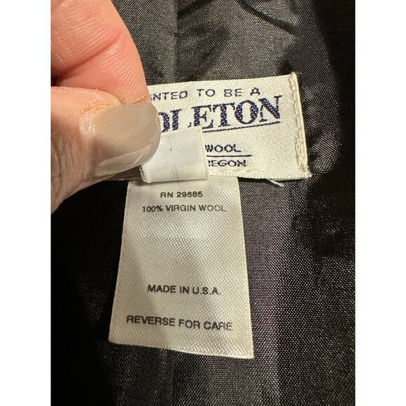 Pendleton Women’s Wool Blazer Gray Houndstooth 4 career work professional preppy - Picture 5 of 16